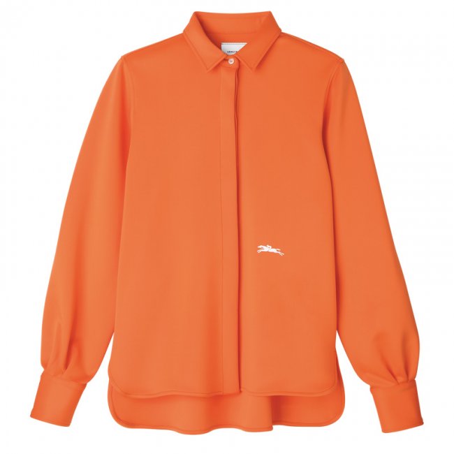 Longchamp Women's Shirt Orange - Jersey | Orange