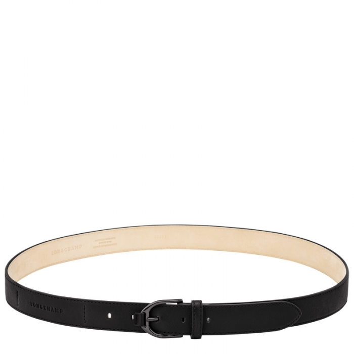 Longchamp Women's 3D Ladies' belt Black - Leather | Black
