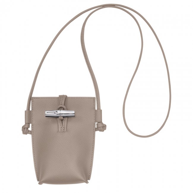 Longchamp Women's Le Roseau Phone case Clay - Leather | Clay