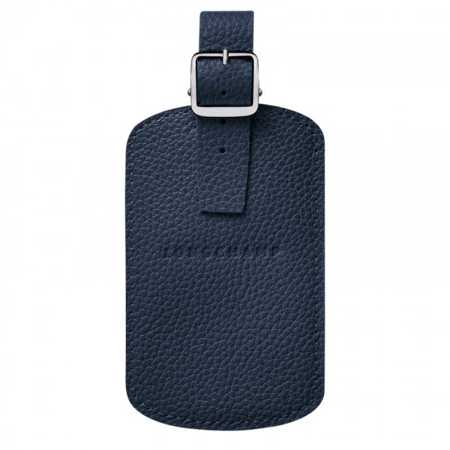 Longchamp Men's Le Foulonné Luggage tag Navy - Leather | Navy