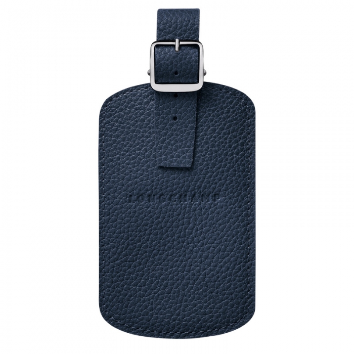 Longchamp Men's Le Foulonné Luggage tag Navy - Leather | Navy