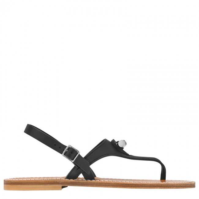 Longchamp Women's x K.Jacques Sandals Black - Leather | Black