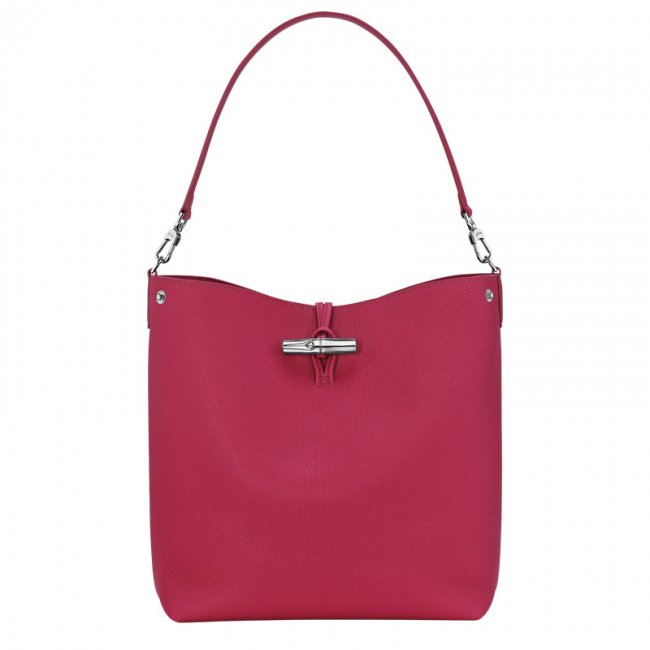Longchamp Women's Le Roseau M Shoulder bag Beetroot - Leather | Beetroot