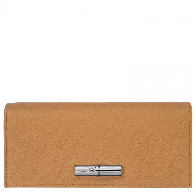 Longchamp Women's Le Roseau Flap wallet Walnut - Leather | Walnut