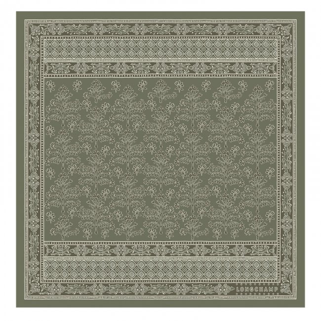 Longchamp Women's Tree of Life Silk scarf 50 Laurel - OTHER | Laurel
