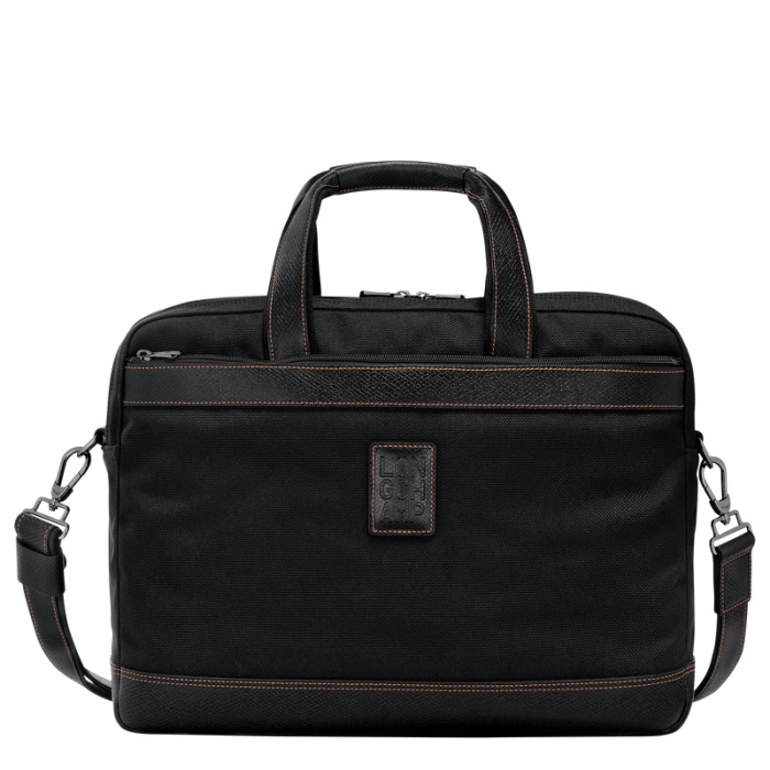 Longchamp Men's Boxford L Briefcase Black - Recycled canvas | Black
