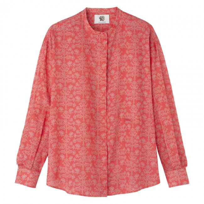 Longchamp Women's Shirt Tomato - Printed veil | Tomato