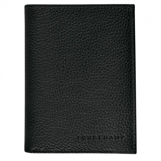 Longchamp Men's Le Foulonné Wallet Black - Leather | Black