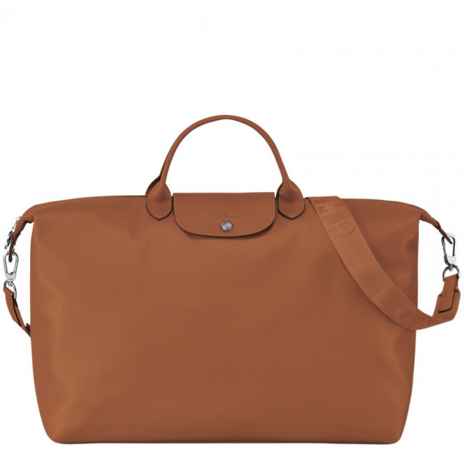 Longchamp Women's Le Pliage Xtra L Travel bag Cognac - Leather | Cognac