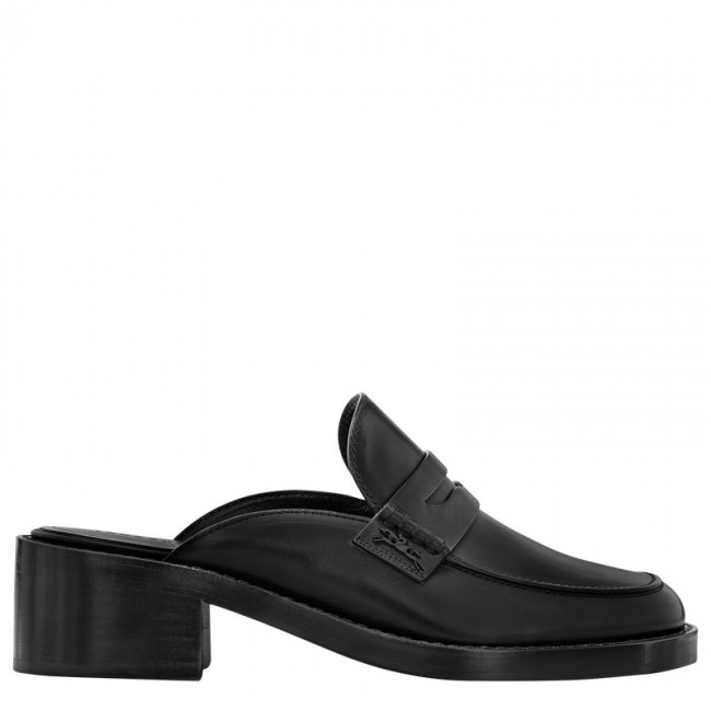 Longchamp Women's Epure Timeless Mules Black - Leather | Black