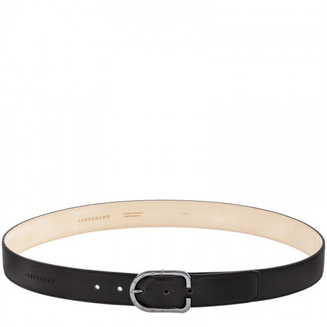 Longchamp Men's Le Foulonné belt Black - Leather | Black
