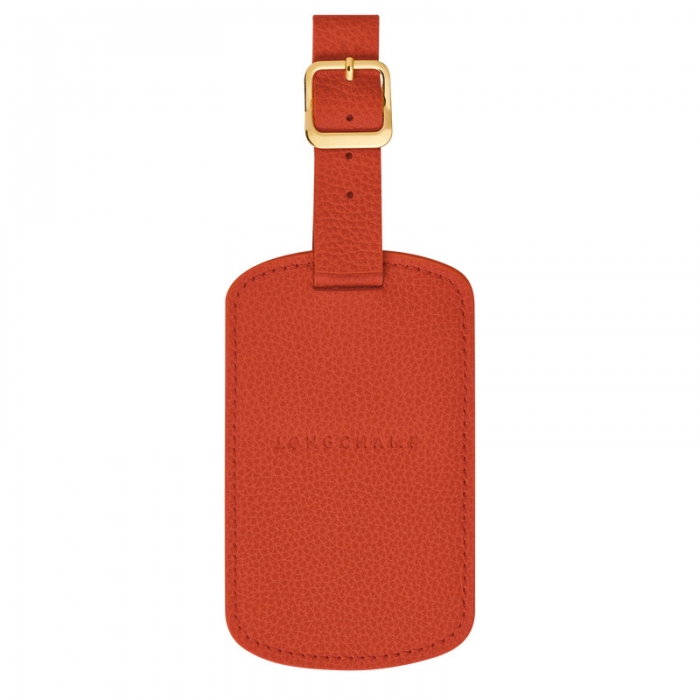 Longchamp Men's Le Foulonné Luggage tag Paprika - Leather | Paprika