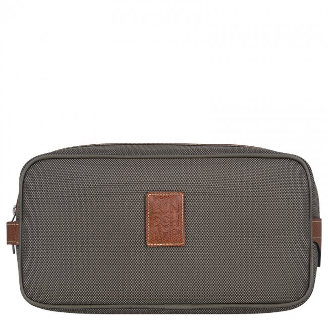 Longchamp Women's Boxford Toiletry case Brown - Recycled canvas | Brown