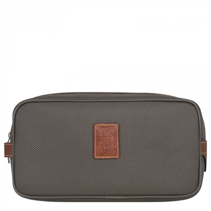 Longchamp Women's Boxford Toiletry case Brown - Recycled canvas | Brown