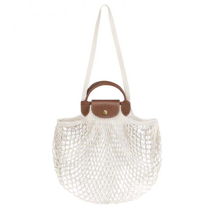 Longchamp Women's Le Pliage Filet L Mesh bag Ecru - Canvas | Ecru
