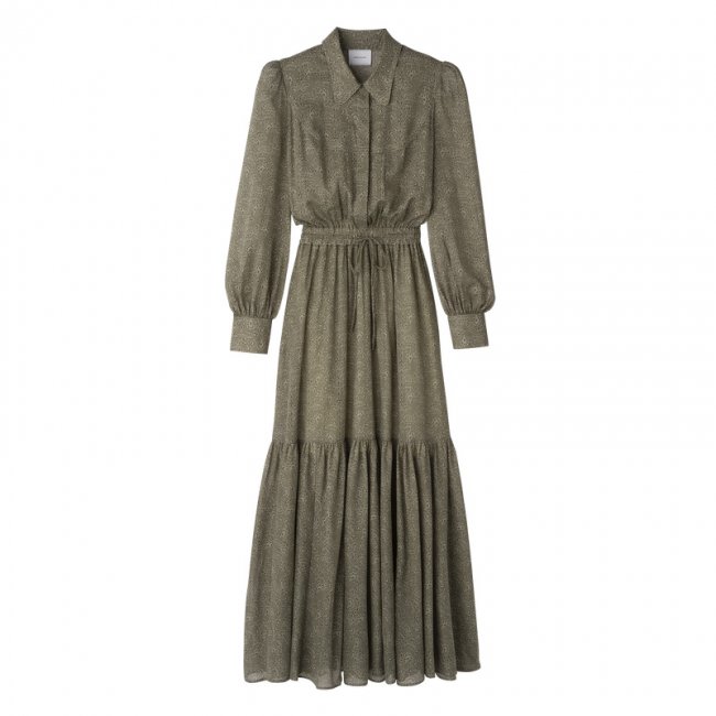 Longchamp Women's Long dress Laurel - Printed veil | Laurel