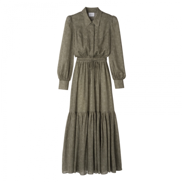 Longchamp Women's Long dress Laurel - Printed veil | Laurel