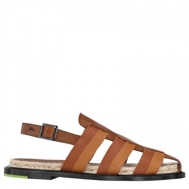 Longchamp Women's Shadow Sandals Cognac - OTHER | Cognac