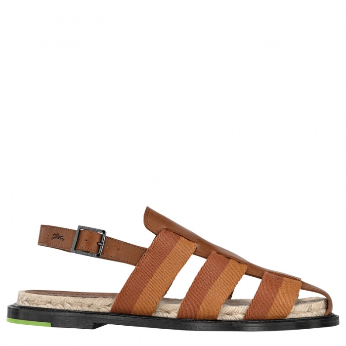 Longchamp Women's Shadow Sandals Cognac - OTHER | Cognac