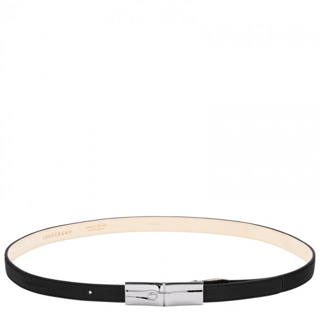 Longchamp Women's Le Roseau Ladies' belt Black - Leather | Black