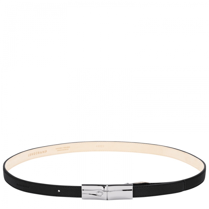 Longchamp Women's Le Roseau Ladies' belt Black - Leather | Black