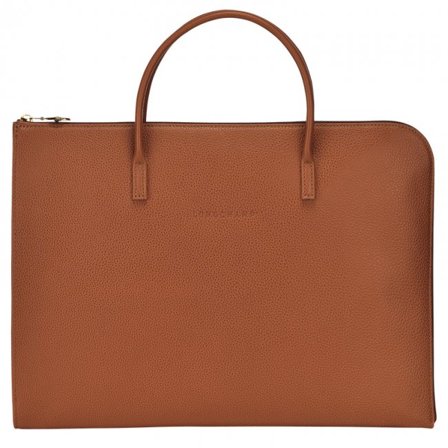 Longchamp Women's Le Foulonné S Briefcase Caramel - Leather | Caramel
