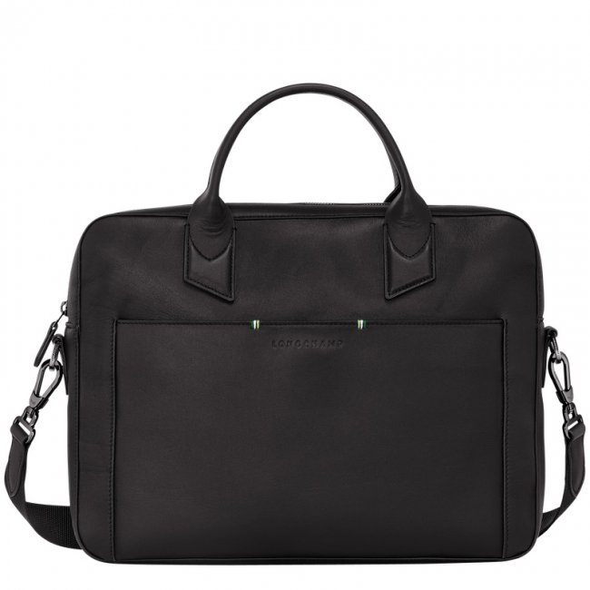 Longchamp Men's sur Seine Briefcase Black - Leather | Black