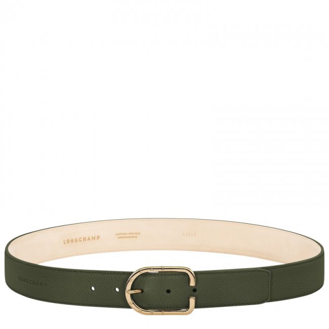 Longchamp Women's Le Foulonné Ladies' belt Khaki - Leather | Khaki