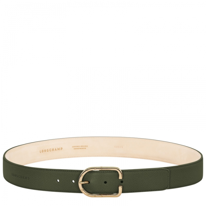Longchamp Women's Le Foulonné Ladies' belt Khaki - Leather | Khaki