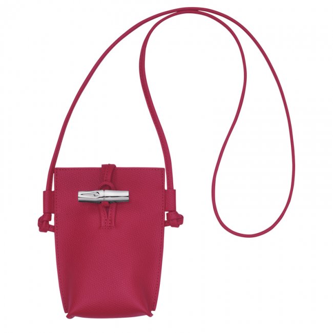 Longchamp Women's Le Roseau Phone case Beetroot - Leather | Beetroot
