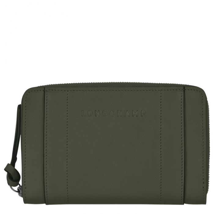 Longchamp Women's 3D Wallet Khaki - Leather | Khaki