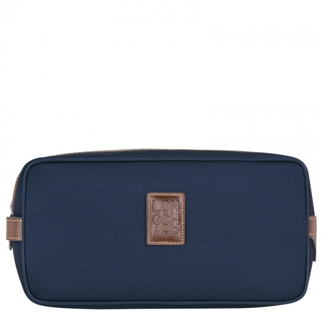 Longchamp Women's Boxford Toiletry case Blue - Recycled canvas | Blue