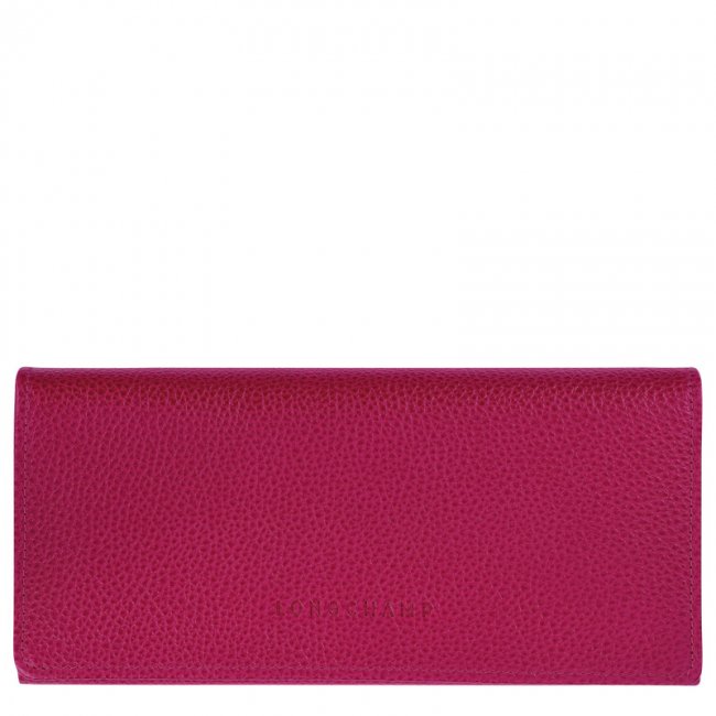 Longchamp Women's Le Foulonné Continental wallet Beetroot - Leather | Beetroot