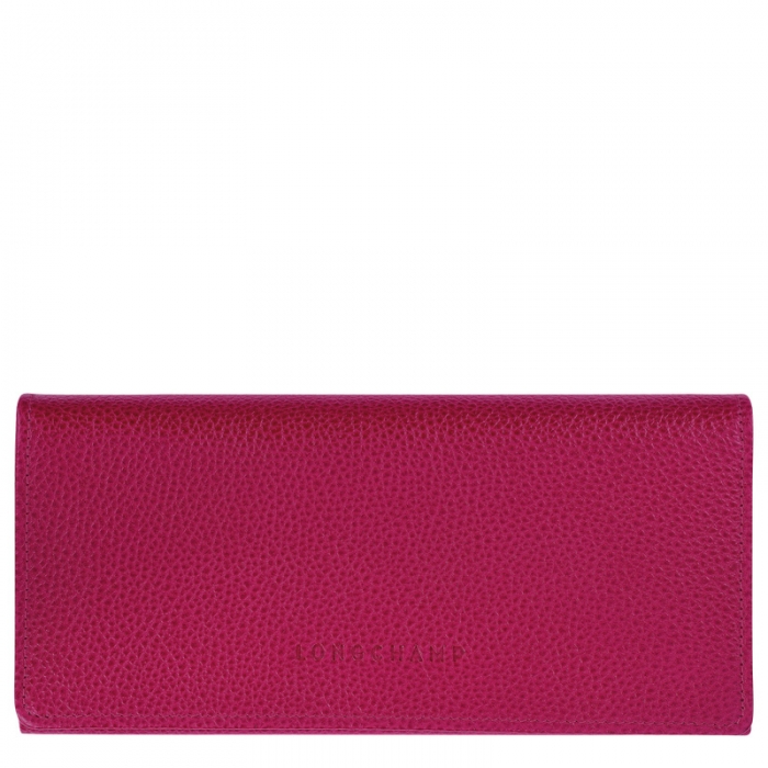 Longchamp Women's Le Foulonné Continental wallet Beetroot - Leather | Beetroot