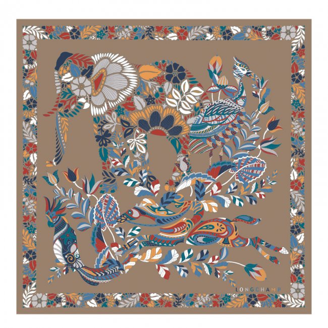 Longchamp Women's Forêt Silk scarf 50 Clay - Silk | Clay