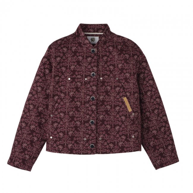 Longchamp Women's Jacket Eggplant - Printed gabardine | Eggplant