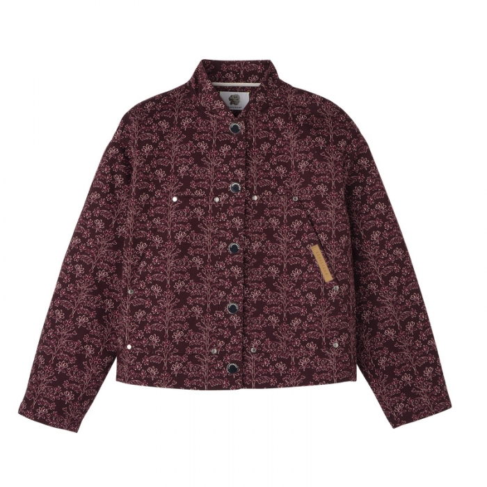Longchamp Women's Jacket Eggplant - Printed gabardine | Eggplant