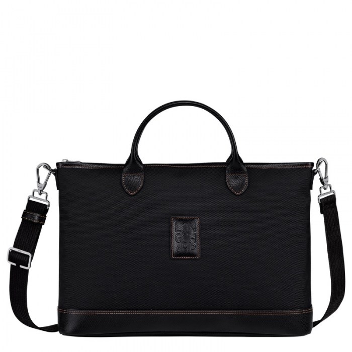 Longchamp Men's Boxford S Briefcase Black - Recycled canvas | Black