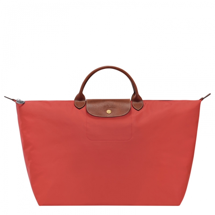 Longchamp Women's Le Pliage Original L Travel bag Tomato - Recycled canvas | Tomato