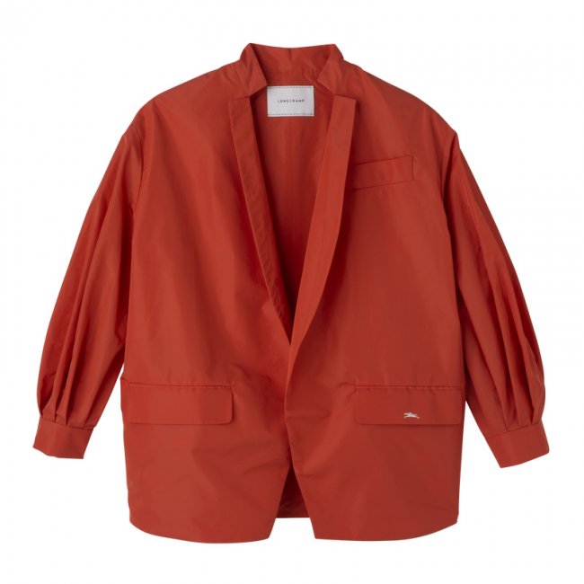 Longchamp Women's Kimono jacket Tomato - Technical taffeta | Tomato