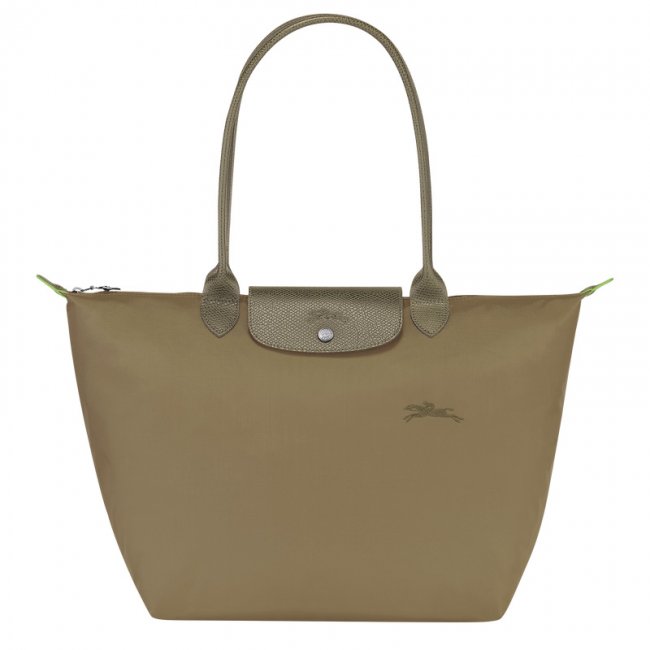 Longchamp Women's Le Pliage Green L Tote bag Artichoke - Recycled canvas | Artichoke