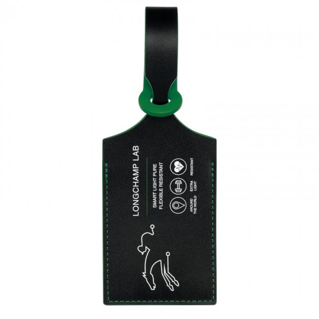 Longchamp Women's LGP Travel Luggage tag Black/Green - Leather | Black/Green