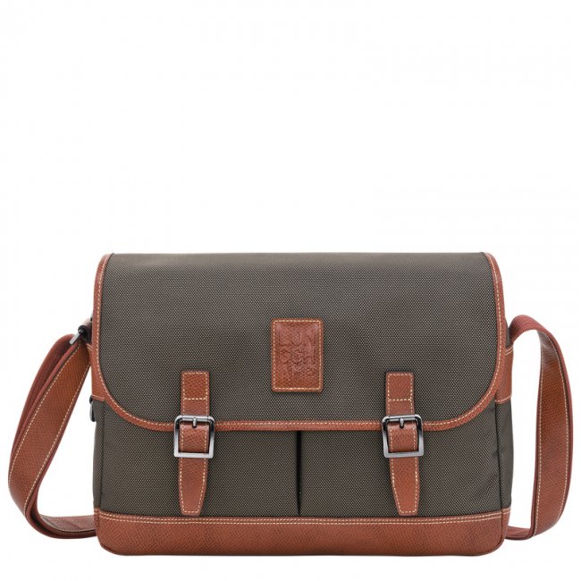 Longchamp Men's Boxford L Crossbody bag Brown - Recycled canvas | Brown