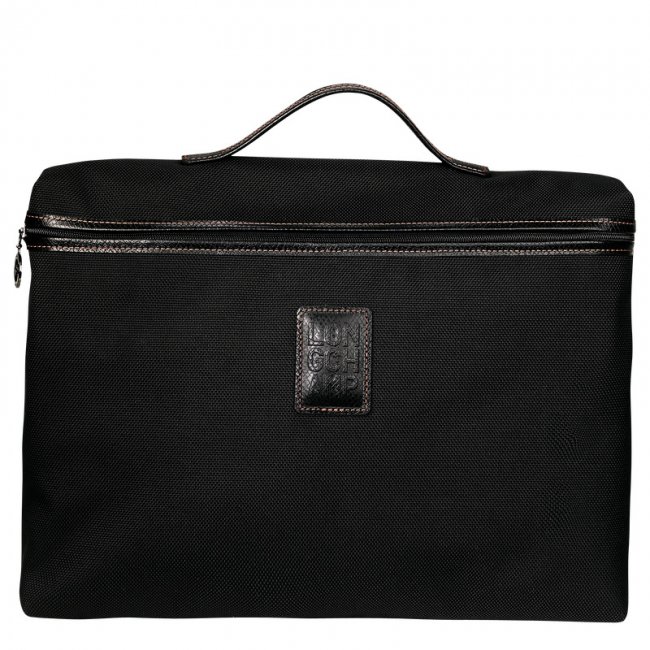 Longchamp Men's Boxford S Briefcase Black - Recycled canvas | Black