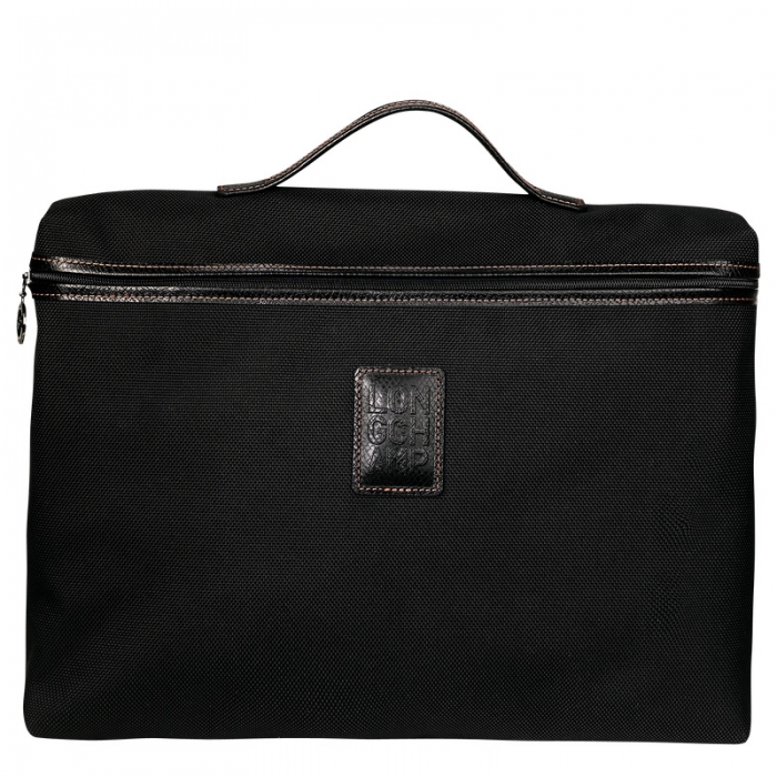 Longchamp Men's Boxford S Briefcase Black - Recycled canvas | Black