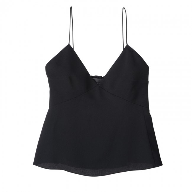 Longchamp Women's Thin strap top Black - Fluid crepe | Black