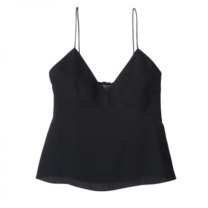Longchamp Women's Thin strap top Black - Fluid crepe | Black