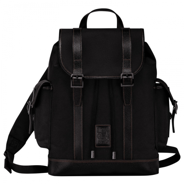 Longchamp Men's Boxford Backpack Black - Recycled canvas | Black