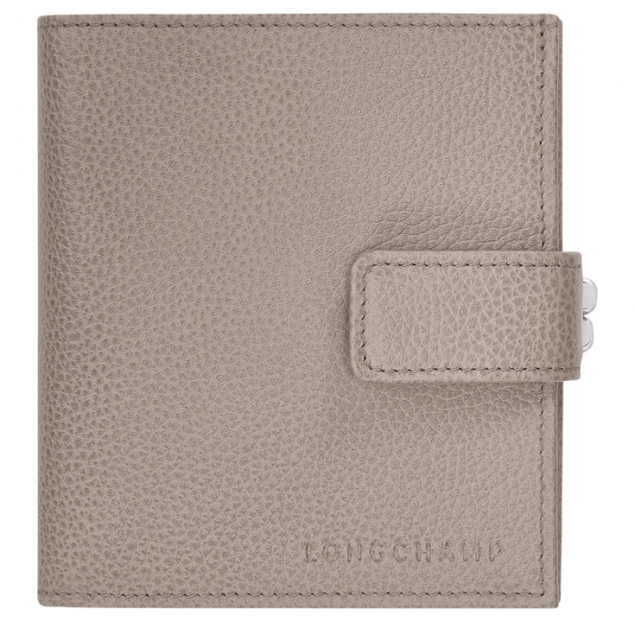 Longchamp Women's Le Foulonné Compact wallet Turtledove - Leather | Turtledove