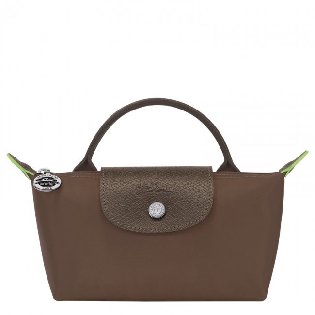 Longchamp Women's Le Pliage Green Pouch with handle Terra - Recycled canvas | Terra